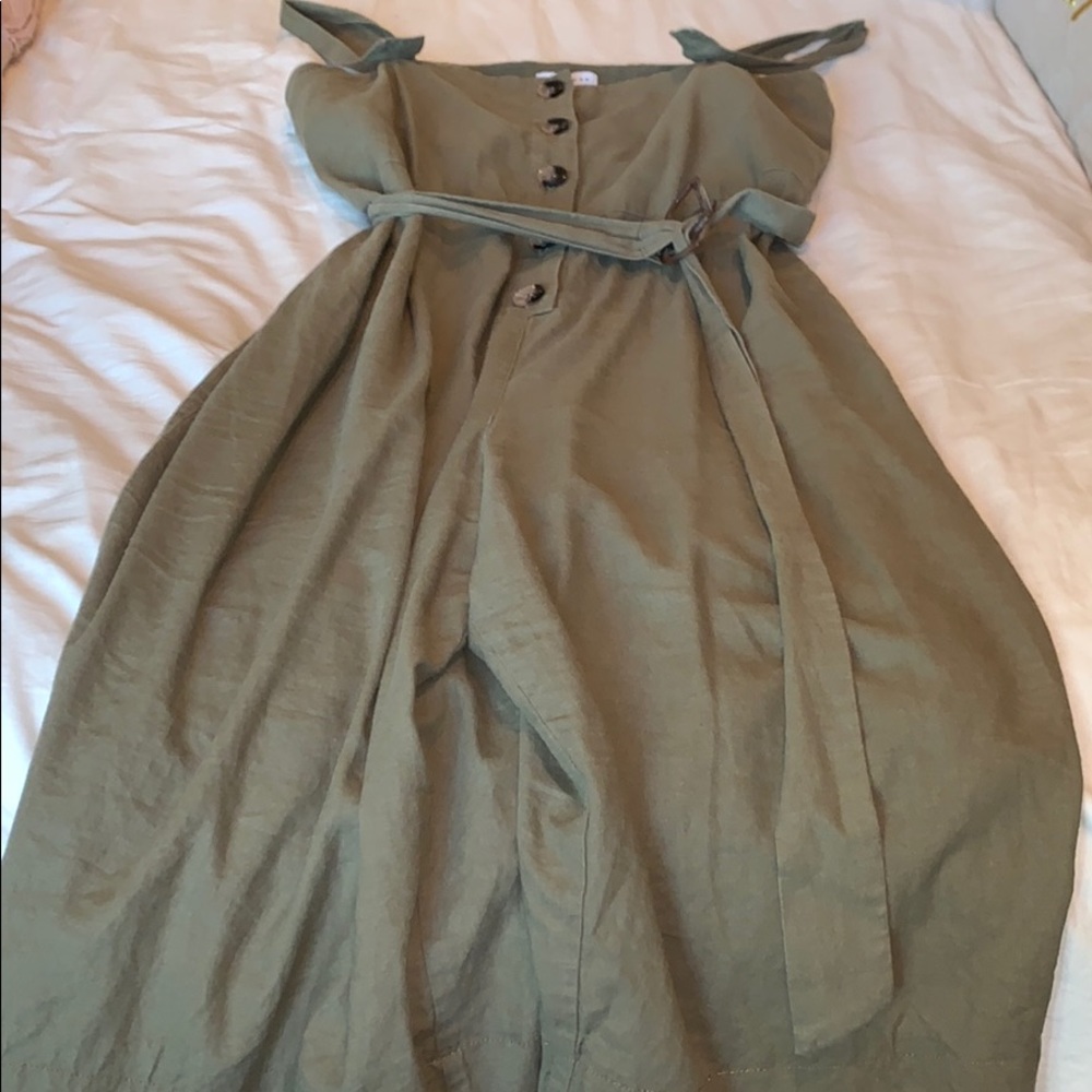Top Shop Olive Jumpsuit - Picture 2 of 2